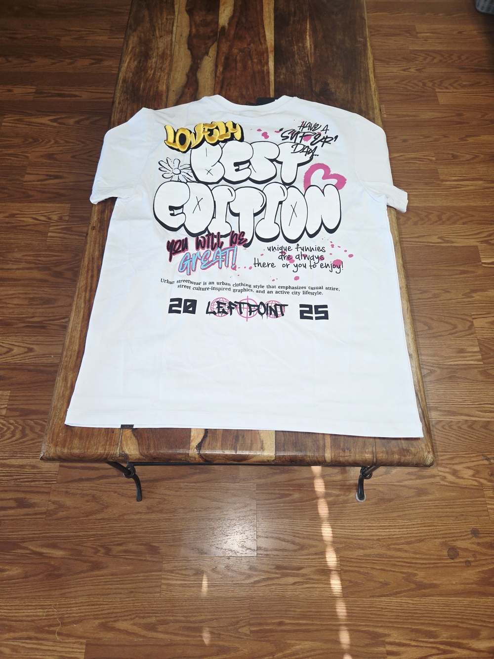 Left Point Men's Graphic Short Sleeve White Tee